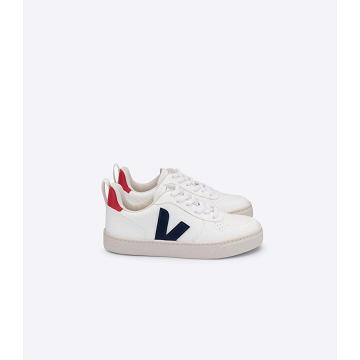 Veja V-10 LACES CWL Kids' Sneakers White/Navy | NZ 863ILH